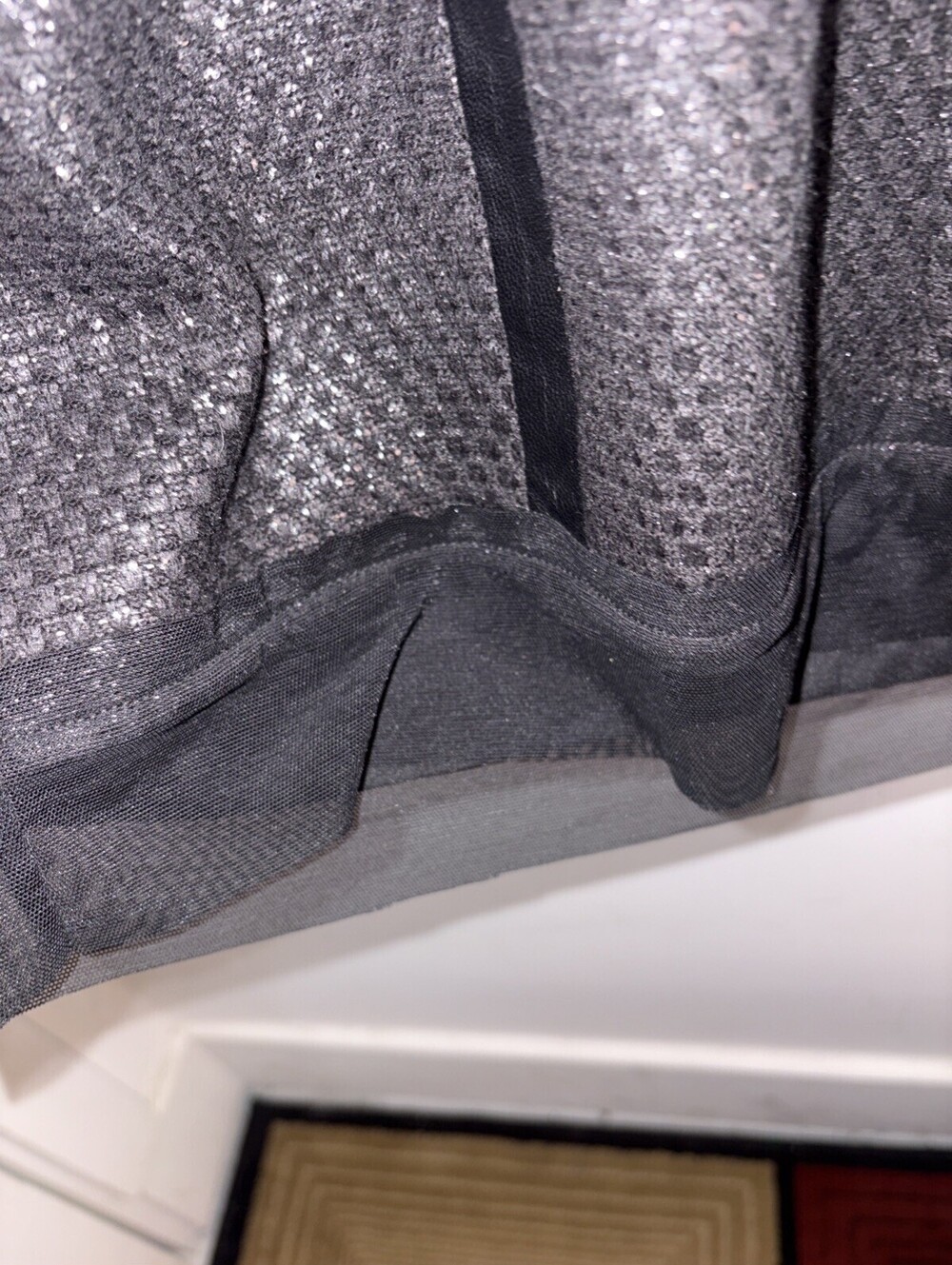 Milly Black Lambskin Trim With‎ Faux Metallic Fabric Size 8 Made In USA - Picture 14 of 16